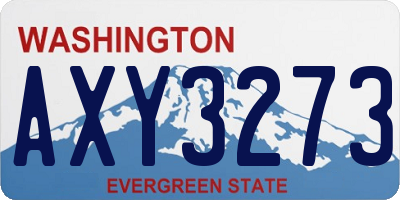 WA license plate AXY3273