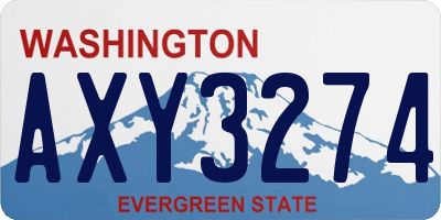 WA license plate AXY3274