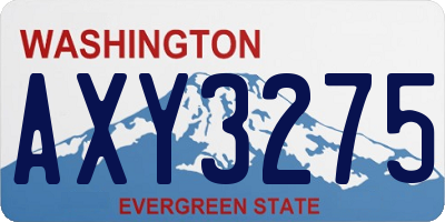 WA license plate AXY3275