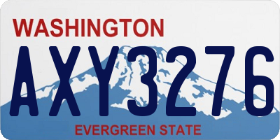 WA license plate AXY3276