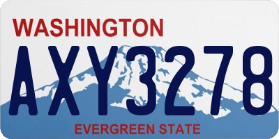 WA license plate AXY3278