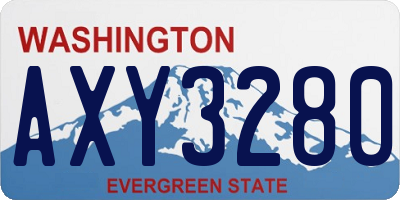 WA license plate AXY3280
