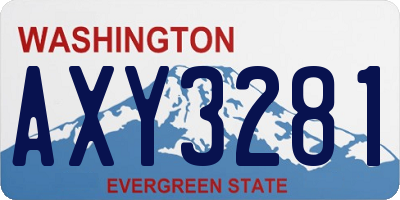 WA license plate AXY3281