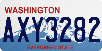 WA license plate AXY3282