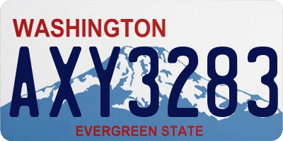WA license plate AXY3283