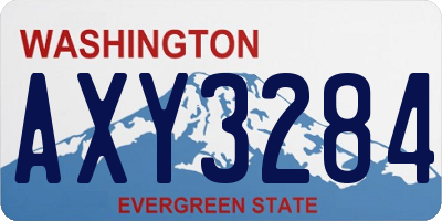 WA license plate AXY3284