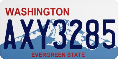 WA license plate AXY3285