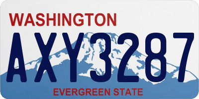 WA license plate AXY3287