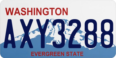 WA license plate AXY3288