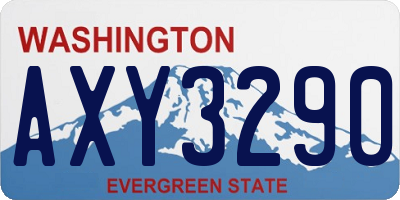 WA license plate AXY3290