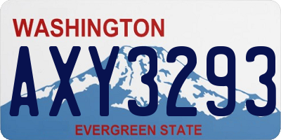 WA license plate AXY3293