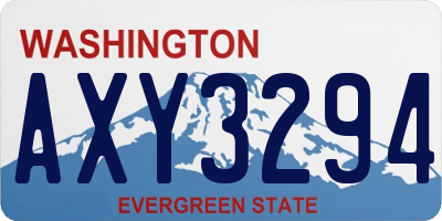 WA license plate AXY3294
