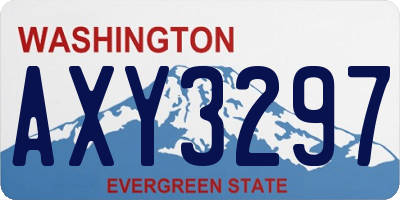 WA license plate AXY3297