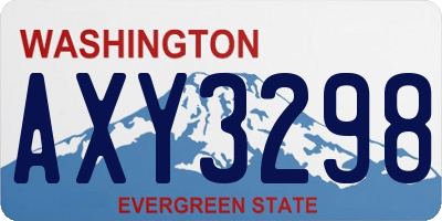 WA license plate AXY3298