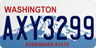WA license plate AXY3299