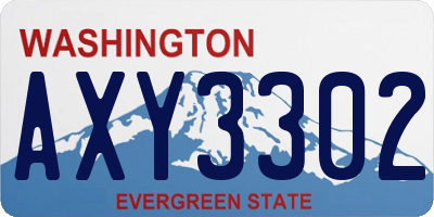 WA license plate AXY3302