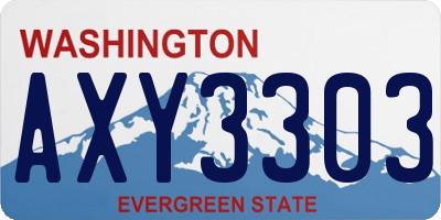 WA license plate AXY3303