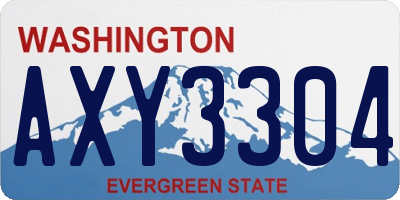 WA license plate AXY3304