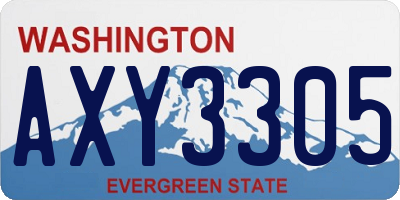 WA license plate AXY3305