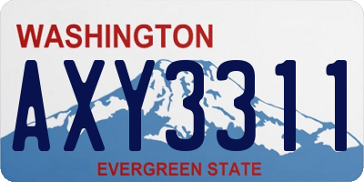 WA license plate AXY3311