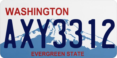 WA license plate AXY3312