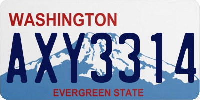 WA license plate AXY3314