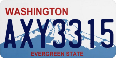 WA license plate AXY3315