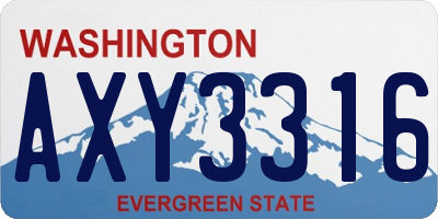 WA license plate AXY3316