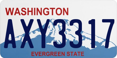 WA license plate AXY3317