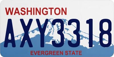 WA license plate AXY3318