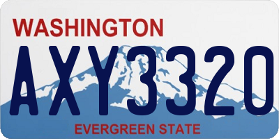 WA license plate AXY3320