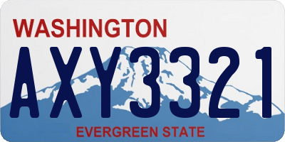 WA license plate AXY3321