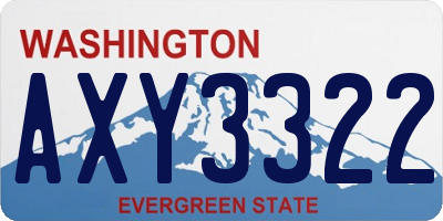 WA license plate AXY3322