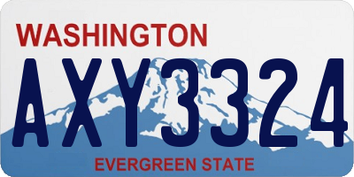 WA license plate AXY3324