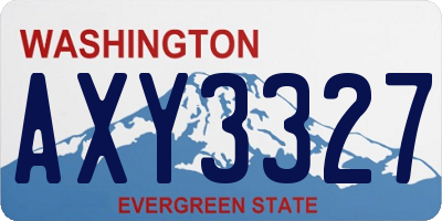 WA license plate AXY3327