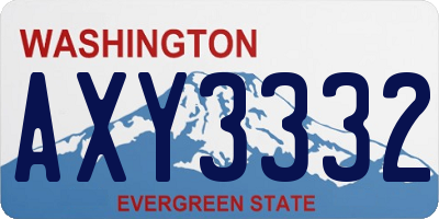 WA license plate AXY3332