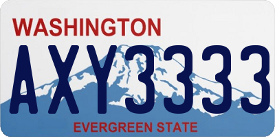WA license plate AXY3333