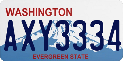 WA license plate AXY3334