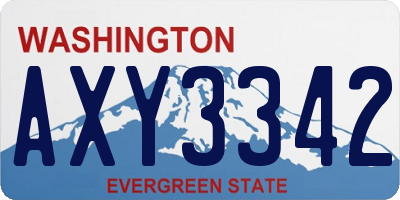 WA license plate AXY3342