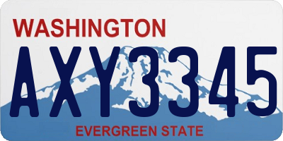 WA license plate AXY3345