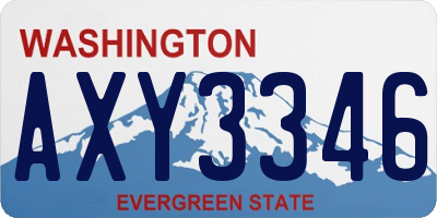 WA license plate AXY3346