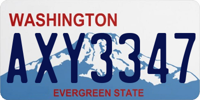 WA license plate AXY3347