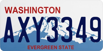 WA license plate AXY3349