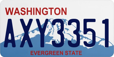 WA license plate AXY3351