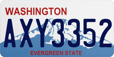 WA license plate AXY3352