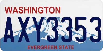 WA license plate AXY3353