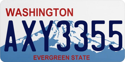 WA license plate AXY3355