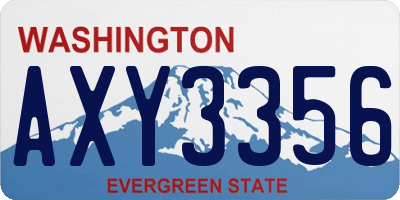 WA license plate AXY3356