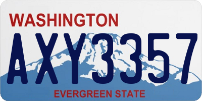 WA license plate AXY3357