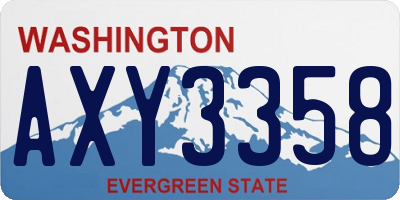 WA license plate AXY3358
